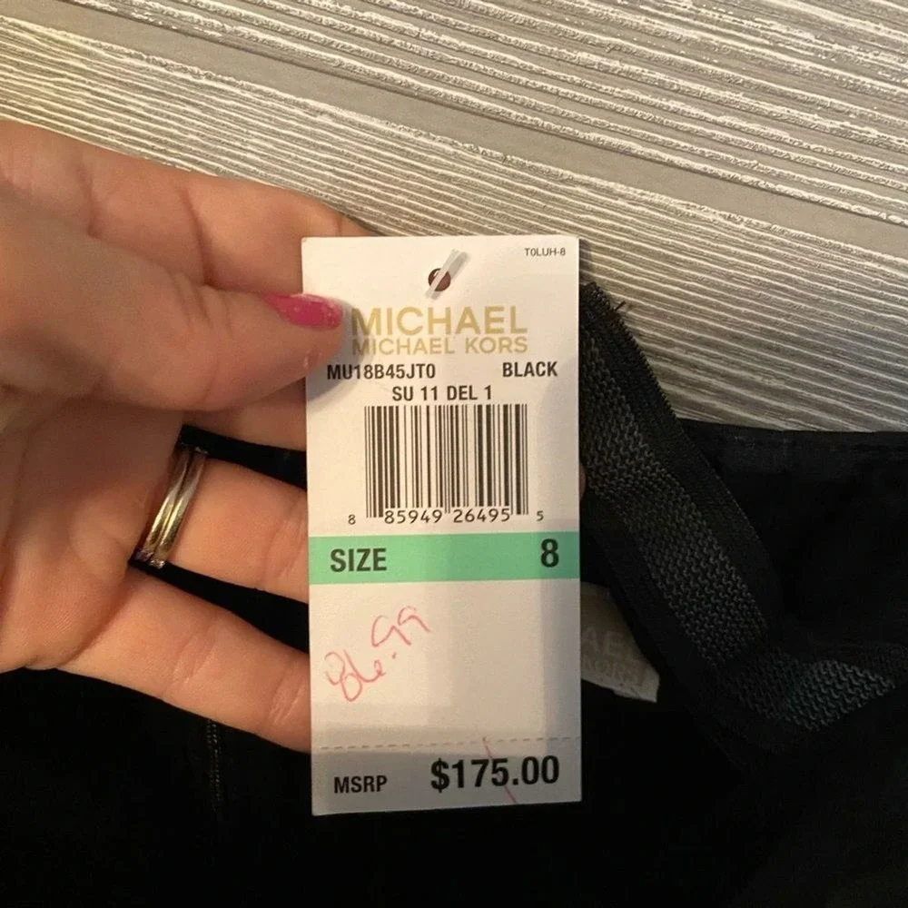 MICHAEL KORS Zebra Print Strapless Sheath Dress Black White Size 8‎